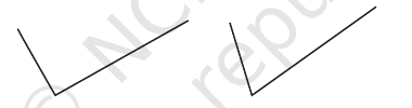Two bent figures, each with a short and long arm, to compare by superposition.