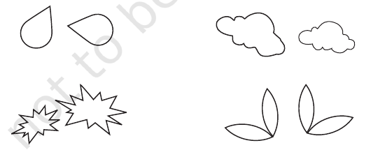 Four pairs of outlines to compare: teardrops, clouds, starbursts and two-leaf shapes.